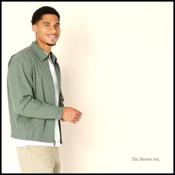 Men's Relaxed Fit Lightweight Stretch Zip Up Bomber Jacket Windbreaker